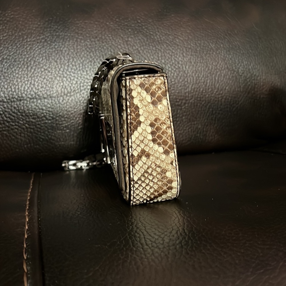 Fendi 3baguette Small Python Leather Chained Cros… - image 3